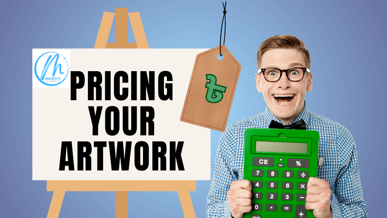a man is an artist wearing glass & a calculator in his hand, showing his happy and exited emotion after knowing how to pricing artwork simply using mubdie art price calculator online.
