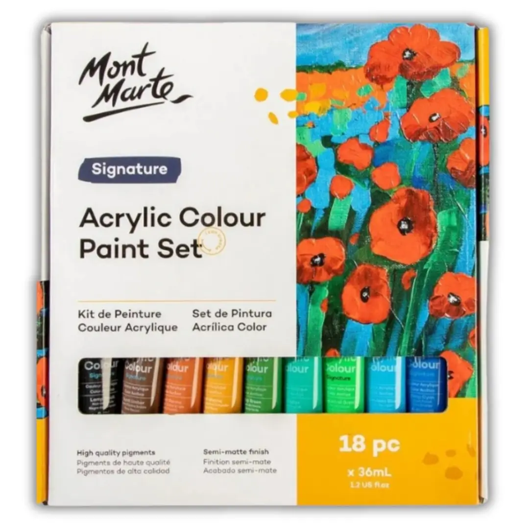 Mont Marte Acrylic Paint set 18 Colour 36 ml Signature set (1)